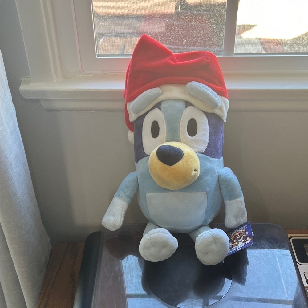 Bluey Plush Toy with Santa Hat